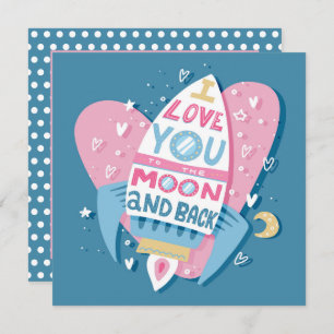 Love You to the Moon Rocket Card
