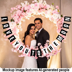 LOVE YOU TO THE MOON WEDDING DECOR BUNTING