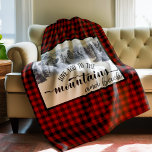 Love you to the Mountains and Back, Buffalo Plaid Fleece Blanket<br><div class="desc">Gorgeous gift for those you love! Design with Buffalo plaid print in red and black chequered pattern and exquisite mountain and forest scenery on the centre with the phrase "Love you to the Mountains and back" in block and hand written Script typography. Matching throw pillow and mug also available.</div>