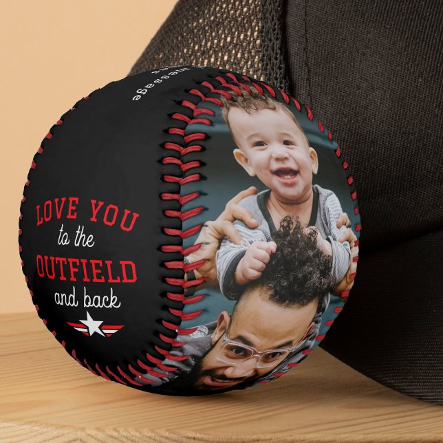 Love You To The Outfield & Back 2-Photo Dad Gift Baseball (Creator Uploaded)