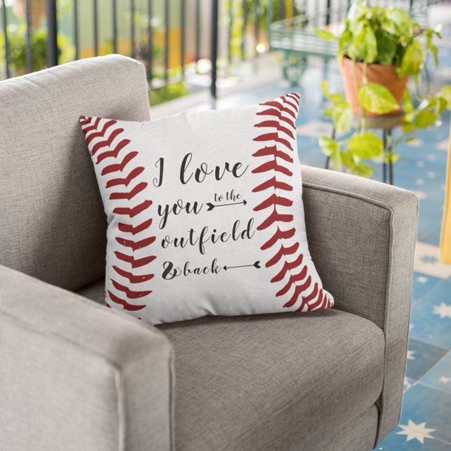 Love You to the Outfield & Back Baseball Softball Cushion (Creator Uploaded)