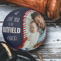 Love you to the Outfield Photo Blue Leather Look