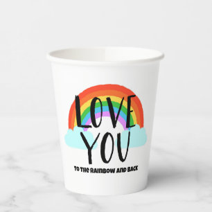 Love You to the Rainbow and Back Paper Cups