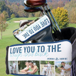 Love you to the Rough and Back 4 Photo Blue White Golf Head Cover<br><div class="desc">Golf Putter Head Cover with 4 of your favourite photos. The design is lettered with Love you to the rough and back and you can further personalise with your name(s) or other custom text. The photo template is set up to display your pictures as 1x landscape horizontal and 3x vertical...</div>