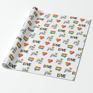 Love You Too Gay Pride Wrapping Paper