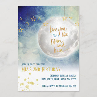 Love you two the moon and back invitation