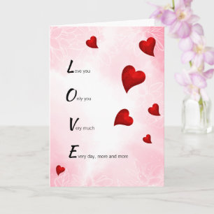 Love You, Valentine  Card