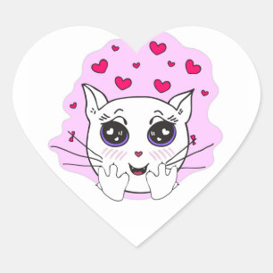 Love you! Valentine Day sticker. Heart Sticker