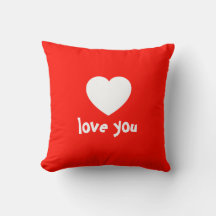 Love You Valentine Heart Holiday Throw Pillow
