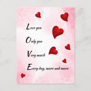 Love You, Valentine Postcard