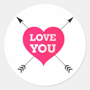 Love You Valentine's Day Classic Round Sticker
