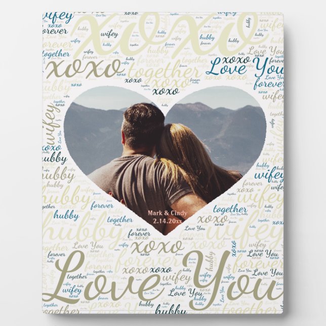  Love You, Valentine's Day Heart Custom  Plaque (Front)