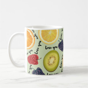 Love You' Vibrant Fruit Pattern Mug