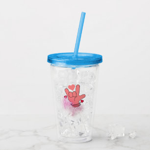 Love you.w acrylic tumbler