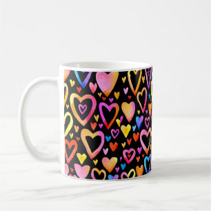 Love you. Watercolor illustration heart. Valentin Coffee Mug