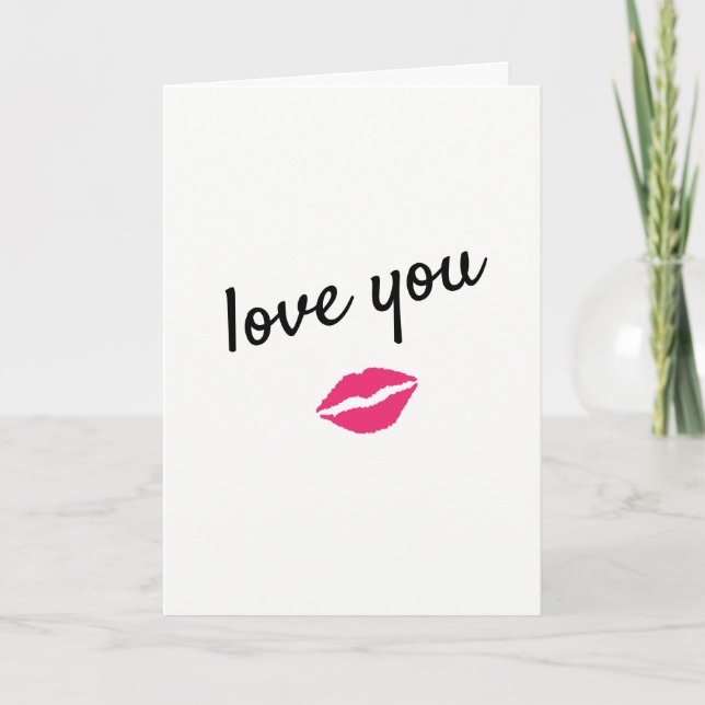 Love You with a Kiss Card (Front)