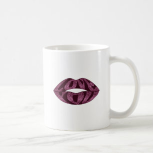 Love you with glitter letters inside lips coffee mug