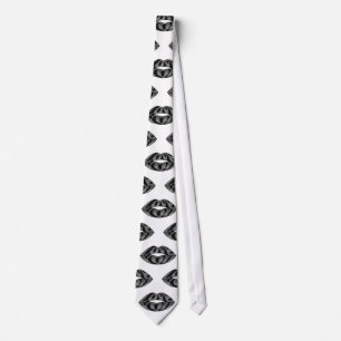 Love you with glitter letters inside lips pattern tie