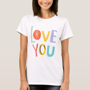 Love you word doodle font colourful hand drawn. T-Shirt