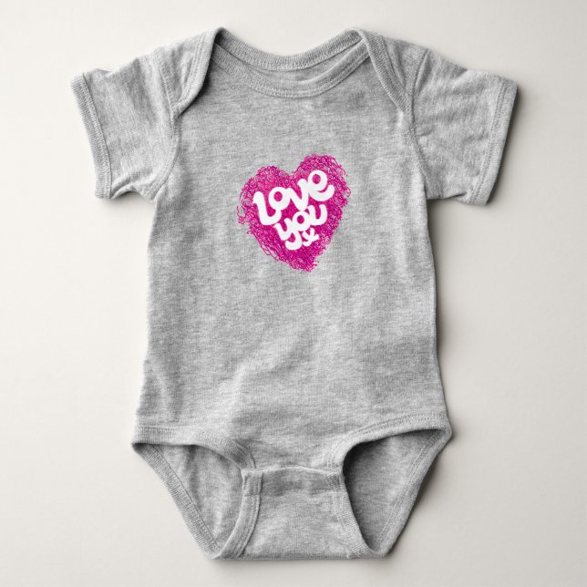 Love you x heart baby creeper / top (Front)
