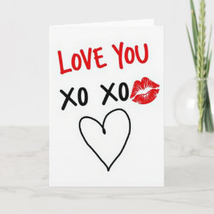 Love You Xo Xo Heart Felt Card