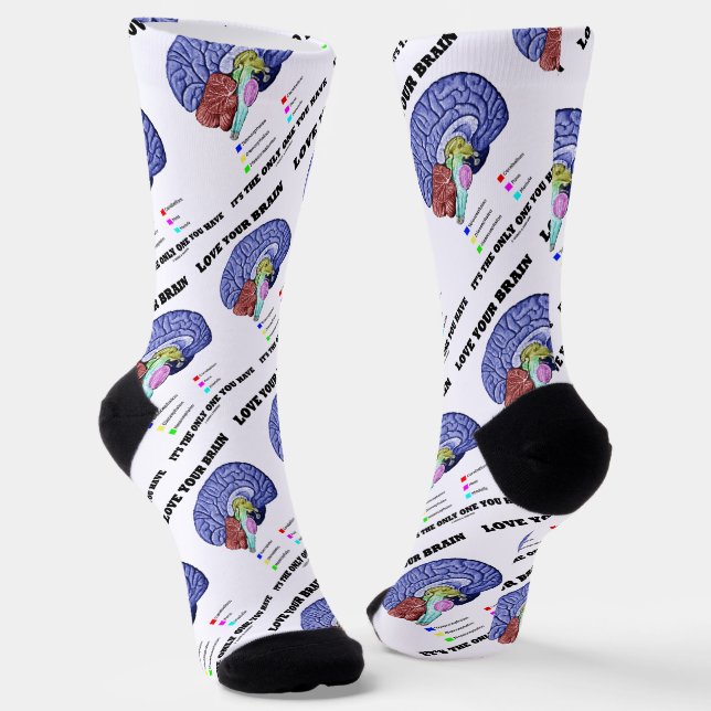Love Your Brain It's The Only One You Have Advice Socks (Angled)