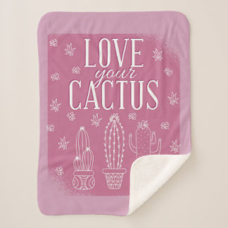 Love Your Cactus Sherpa Blanket