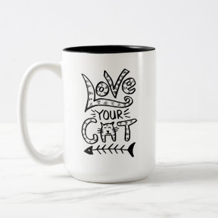 Love Your Cat Cute Minimalist Cat Mug
