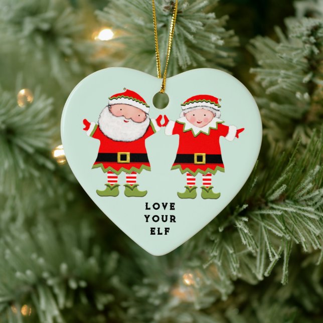 Love Your Elf Ceramic Ornament (Tree)