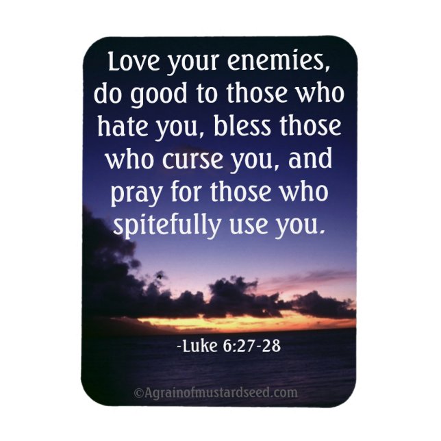 Love your enemies bible quote magnet (Vertical)