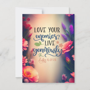 Love your enemies postcard