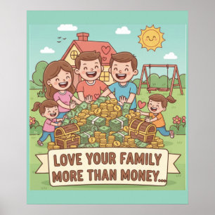 Love Your Family More Than Money Poster