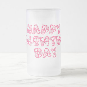 Love your Girlfriend, Celebrate your Valentine Frosted Glass Beer Mug