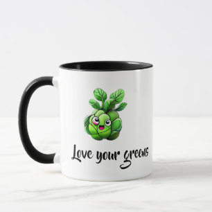 “Love Your Greens” Funny Brussels Sprout Mug