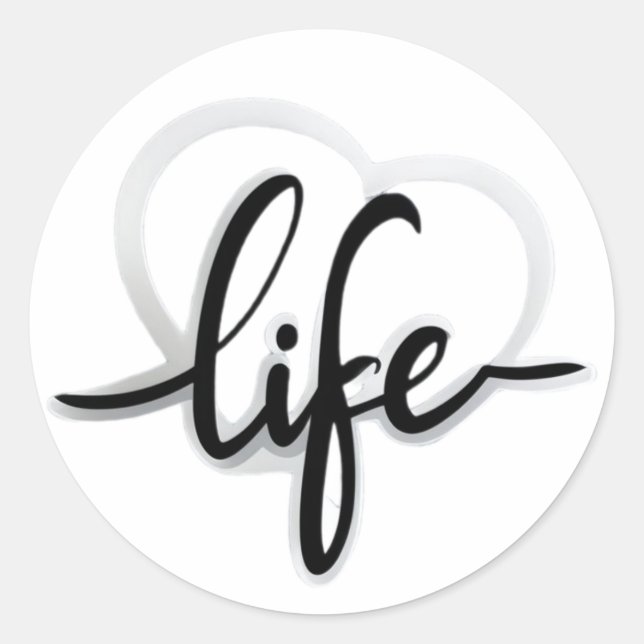 love your life classic round sticker (Front)