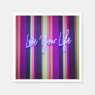Love Your Life Colourful Positive Words Napkin