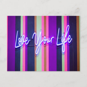 Love Your Life Colourful Positive Words Postcard