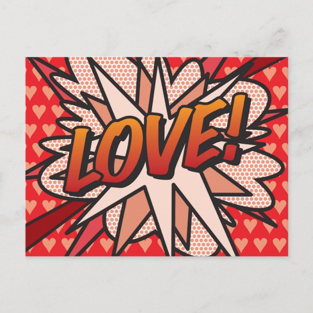 LOVE Your Message Speech Bubble Fun Retro Postcard (Front)