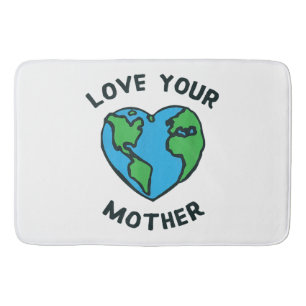 Love Your Mother Earth Heart Bath Mat