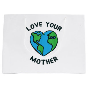 Love Your Mother Earth Heart Large Gift Bag