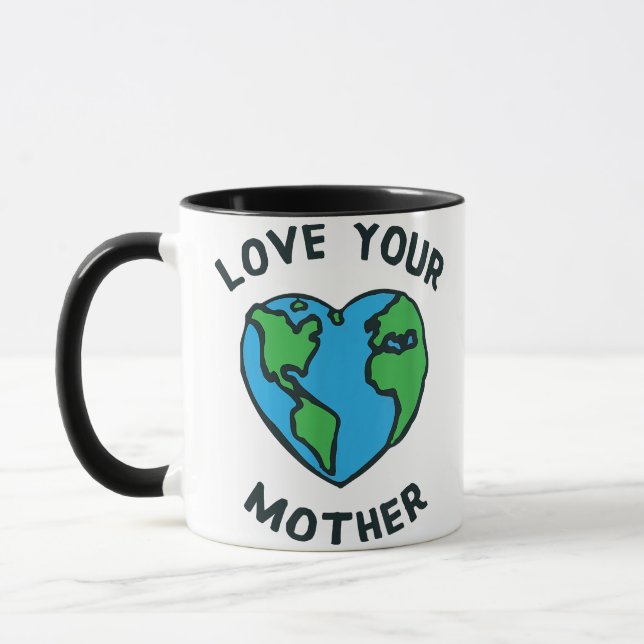 Love Your Mother Earth Heart Mug (Left)