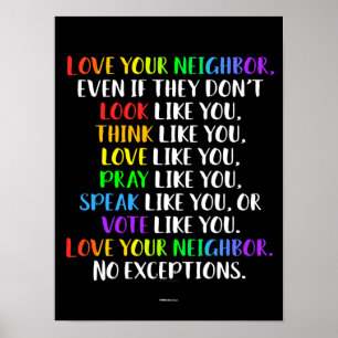 Love Your Neighbour Motivational Diverse Classroom Poster