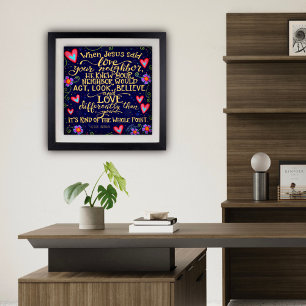 Love Your Neighbour Quote Hearts Inspirivity Poster