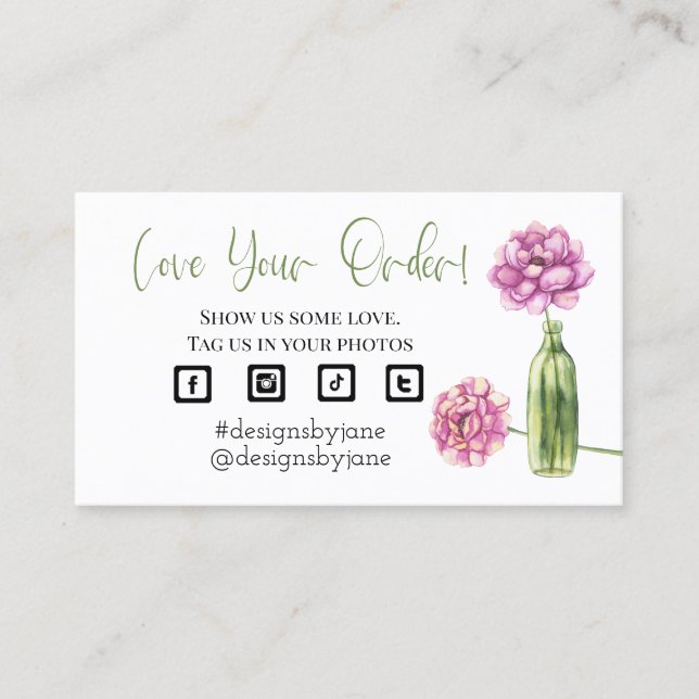 Love Your Order Small Business Order Insert Card (Front)