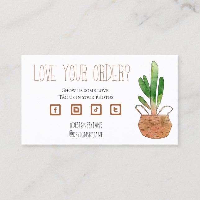 Love Your Order Small Business Order Insert Card (Front)