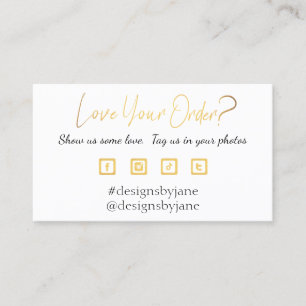 Love Your Order Small Business Order Insert Card