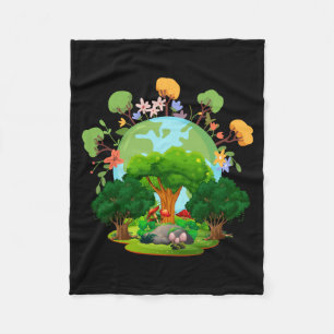 Love Your Planet Mother Earth T Shirt Fleece Blanket