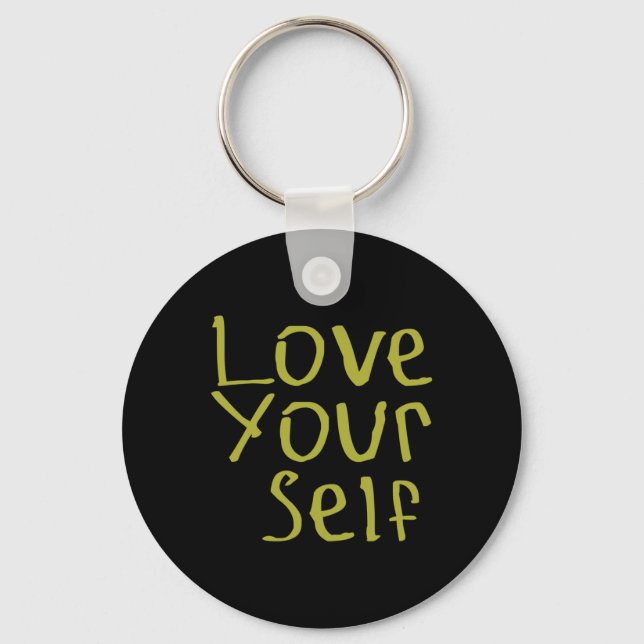 Love Your Self Sticker  Key Ring (Front)