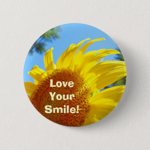 Love Your Smile! buttons Summer Sunflowers