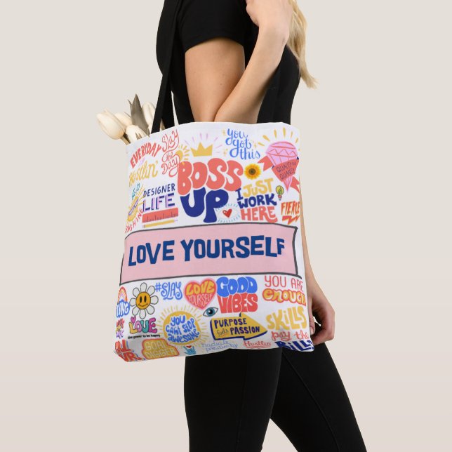 LOVE YOURSELF- BOSS UP TOTE  (Close Up)
